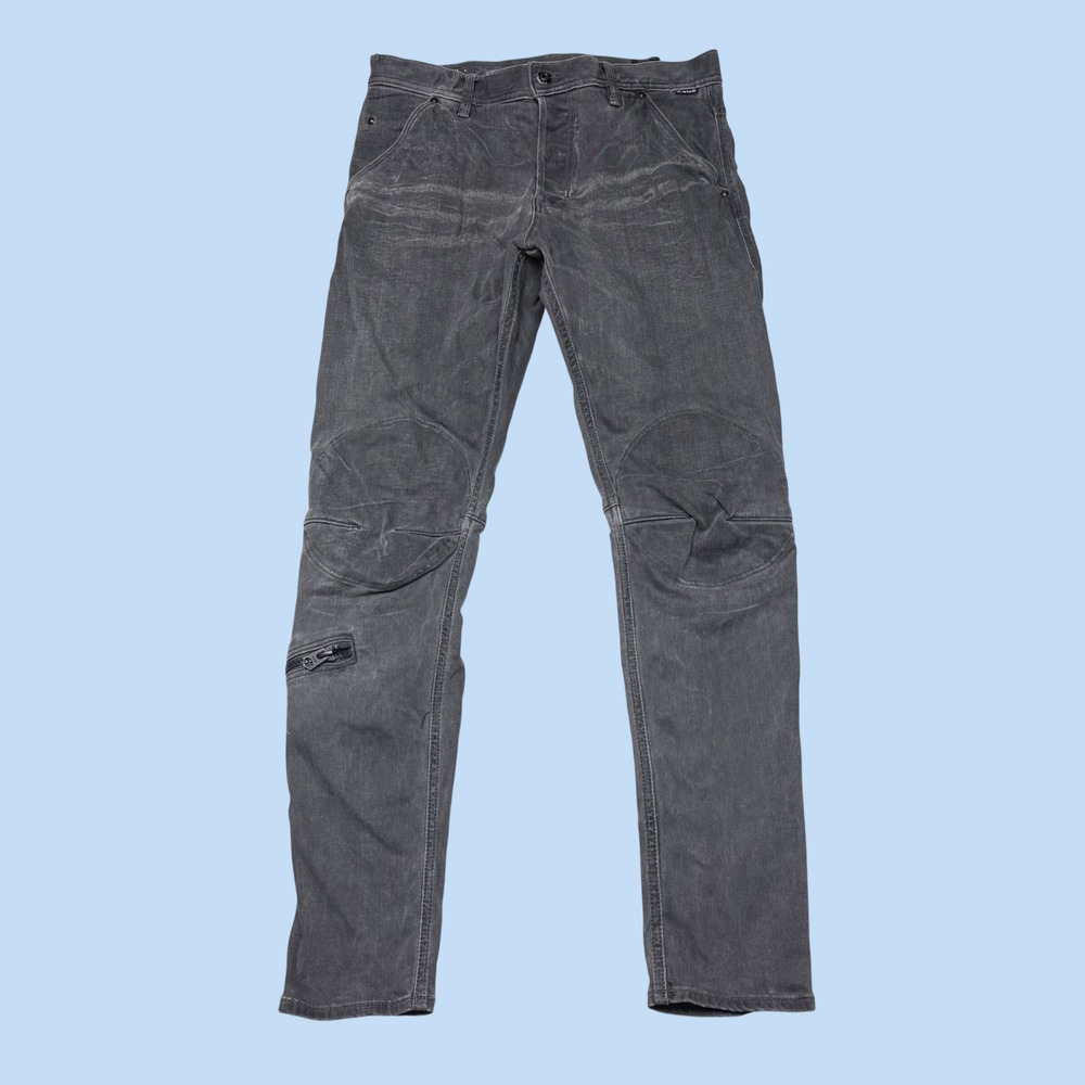 G-Star Raw 5620 3D Slim Grey Moto Jeans Mens Size 32x31 Articulated Knee